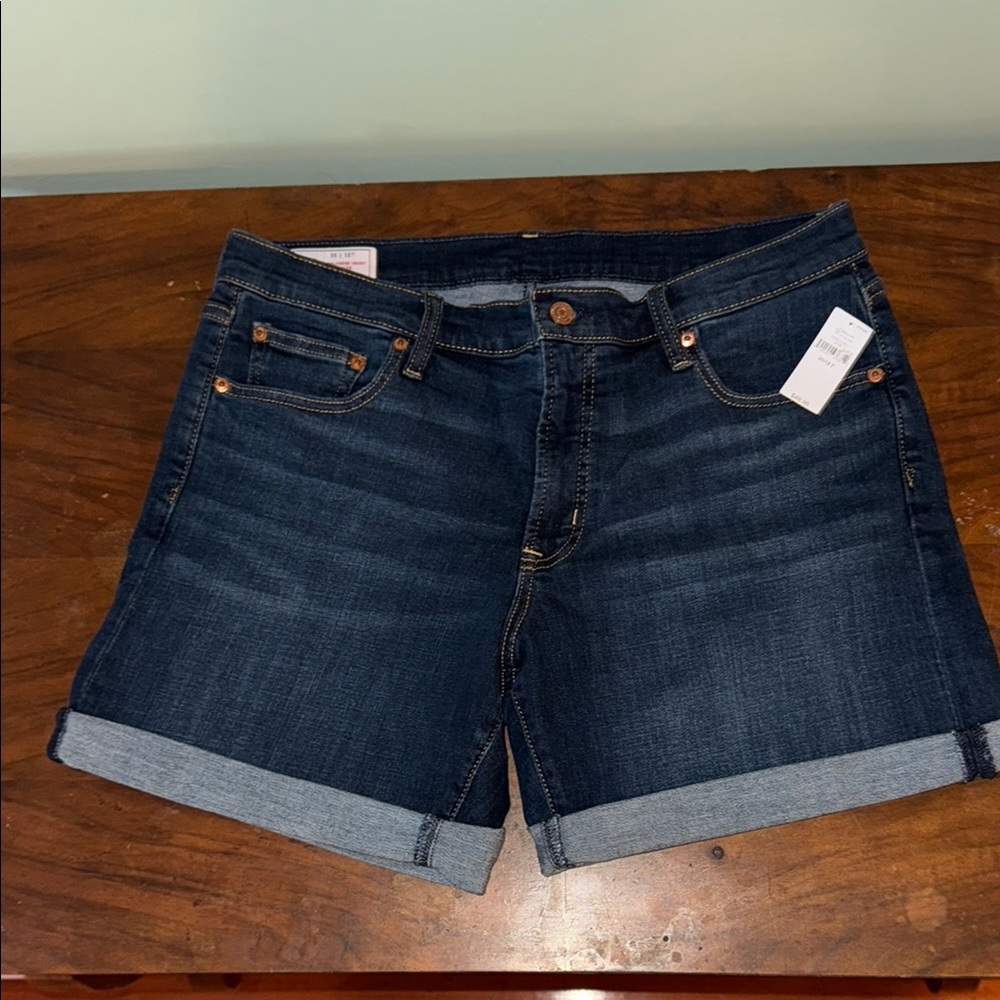 NWT GAP Blue Jean Shorts with Cuffed Hem
